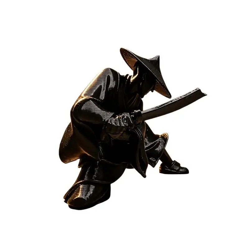 Mini Chinese Swordsman Figure Exquisite Retro Car Statue Ornament Swordsman Miniatures Interior Decor