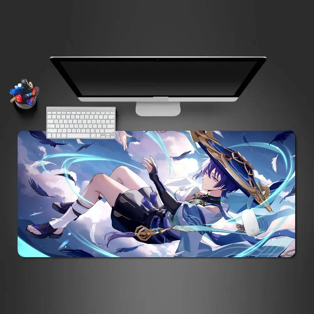 Wanderer Anime Game Genshin Impact Mousepad Non-slip Suitable For Office Computers Laptops E-sports Game Desk Mats XXL Keyboard