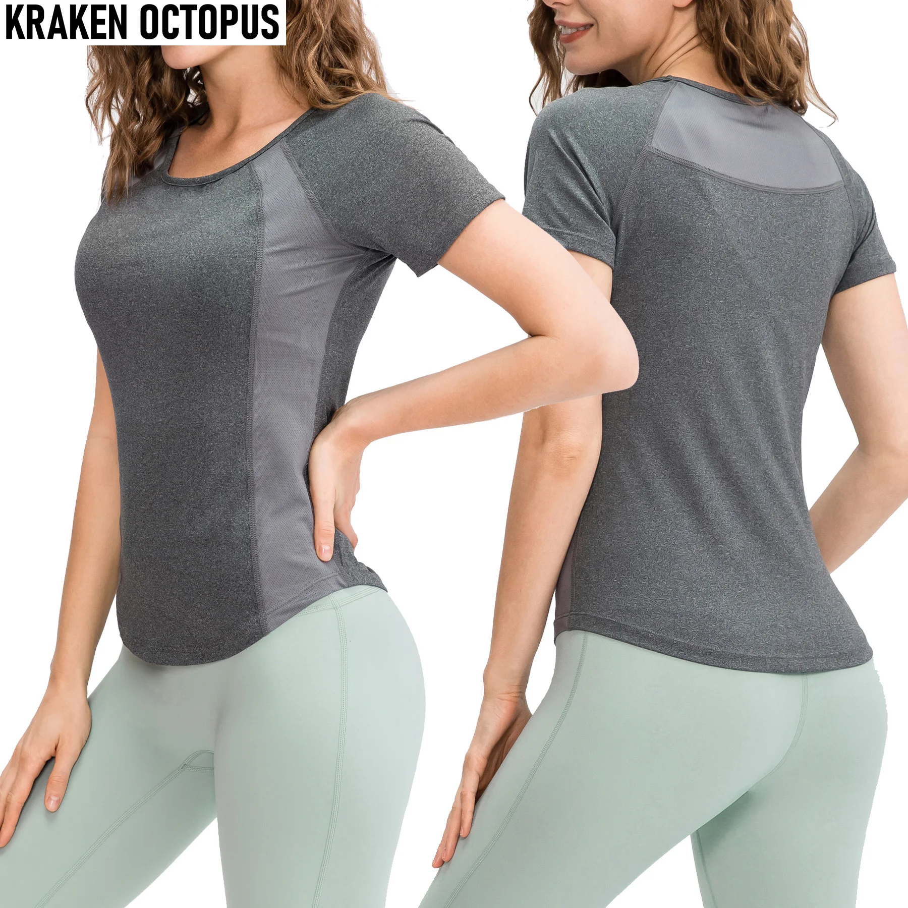 

Seamless Yoga Shirts Quick Dry Running Tops Tight Workout Gym Tees Female Short Sleeve Fitness Sports T-Shirts Workout Tops