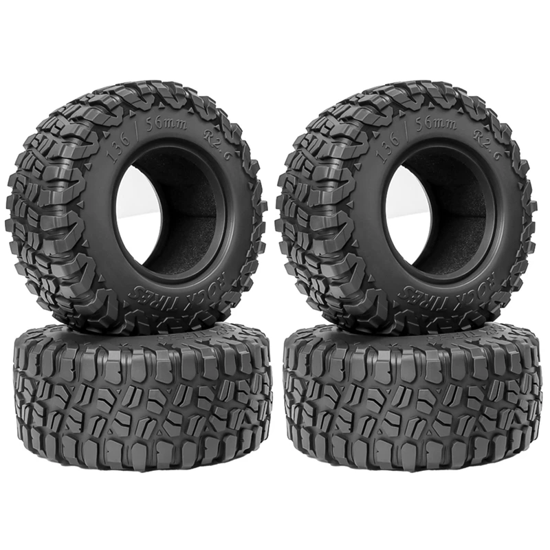 

4Pcs 2.6Inch Soft Rubber Tires Climbing Car Tire Skin RC Crawler Car Upgrade Parts