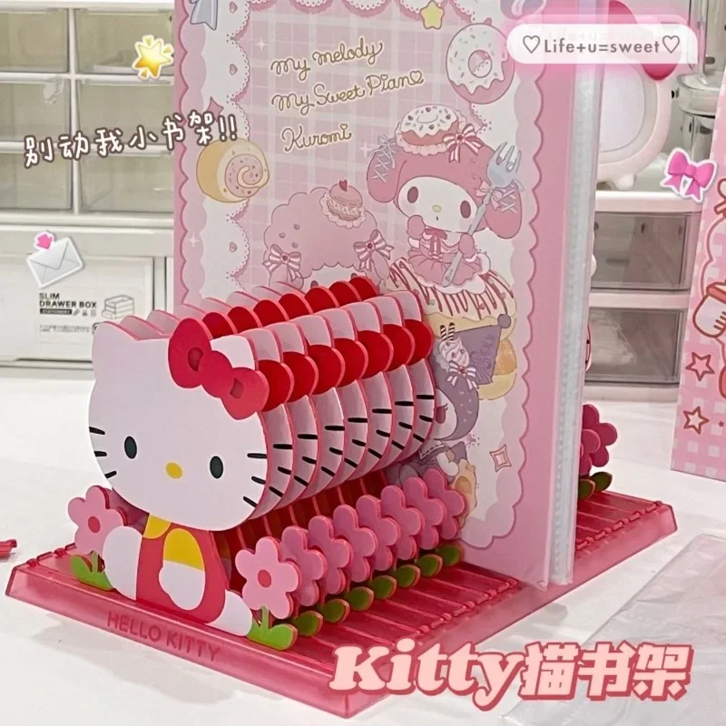 

Hello Kitty Anime Kawaii Sanrio Ins Student Bookshelf Cute Cartoon Kt Cat Desktop File Shelving Storage Ins Gifts for Kids