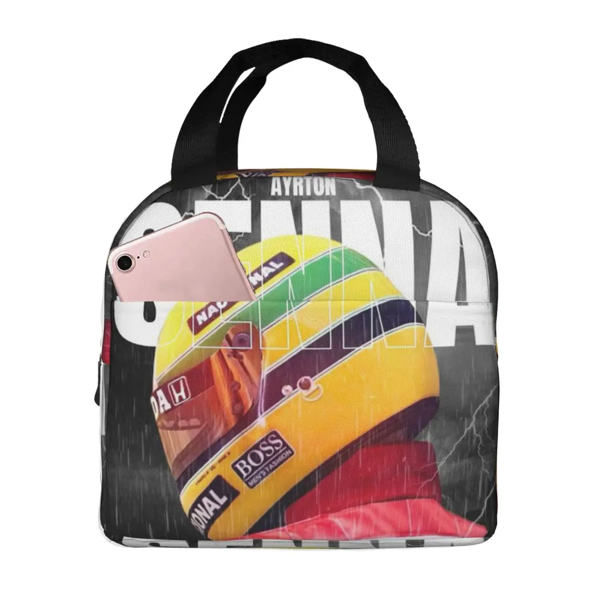 ayrton-senna-1991-capacete-trabalho-corrida-lancheira-isolada-para-mulheres-escritorio-cooler-termica-caixa-de-alimentos-tote-lancheiras-recipiente