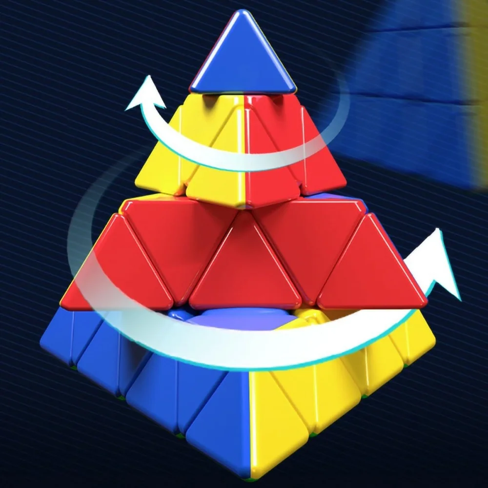 ShengShou 4x4 piramide piramide triangolo cubo magico velocità Puzzle cubo senza adesivo 4 strati triangolo Jinzita Cube