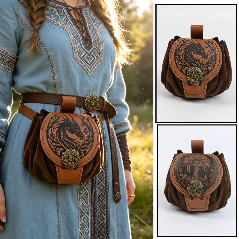 High Quality Artificial Leather Belt Wallet Retro Hangable Bag Money Pouch Portable Coin Purse