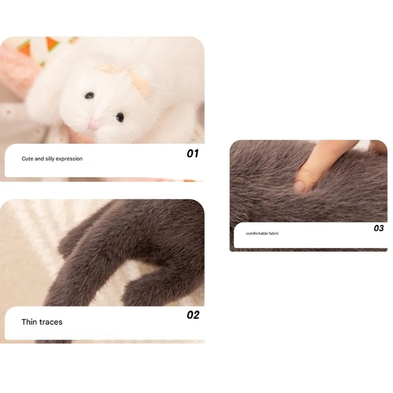 สมจริง Ferret ตุ๊กตาของเล่นขนาดใหญ่กอดสัตว์ของเล่นน่ารัก Ferret ตุ๊กตาสัตว์สนุกตุ๊กตาของเล่น Photo Props A2UB