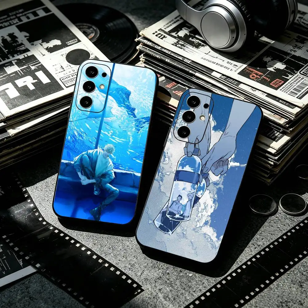 Anime B-Blue Period  Anti-drop Soft Silicone Case for Samsung S26 S24 S23 S22 S21 Ultra Plus FE Lite Black