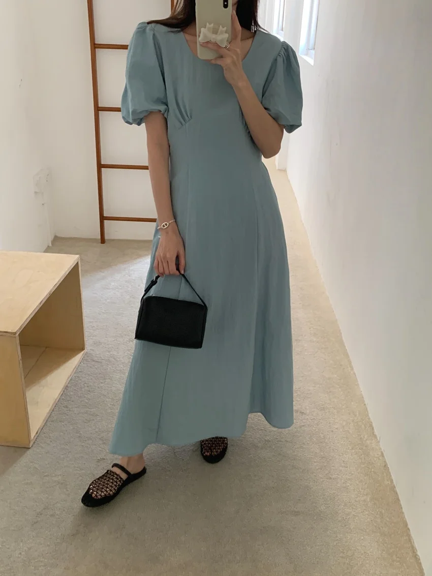 Alien Kitty Chic Vintage Oficina señora Maxi vestido mujer elegante verano 2025 nuevo ajustado fiesta calle alta pantalón corto Casual manga