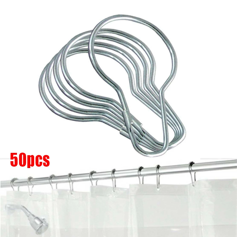 

Practical Metal Bathroom Curtain Hook Buckle Hanger Shower Curtain Hook