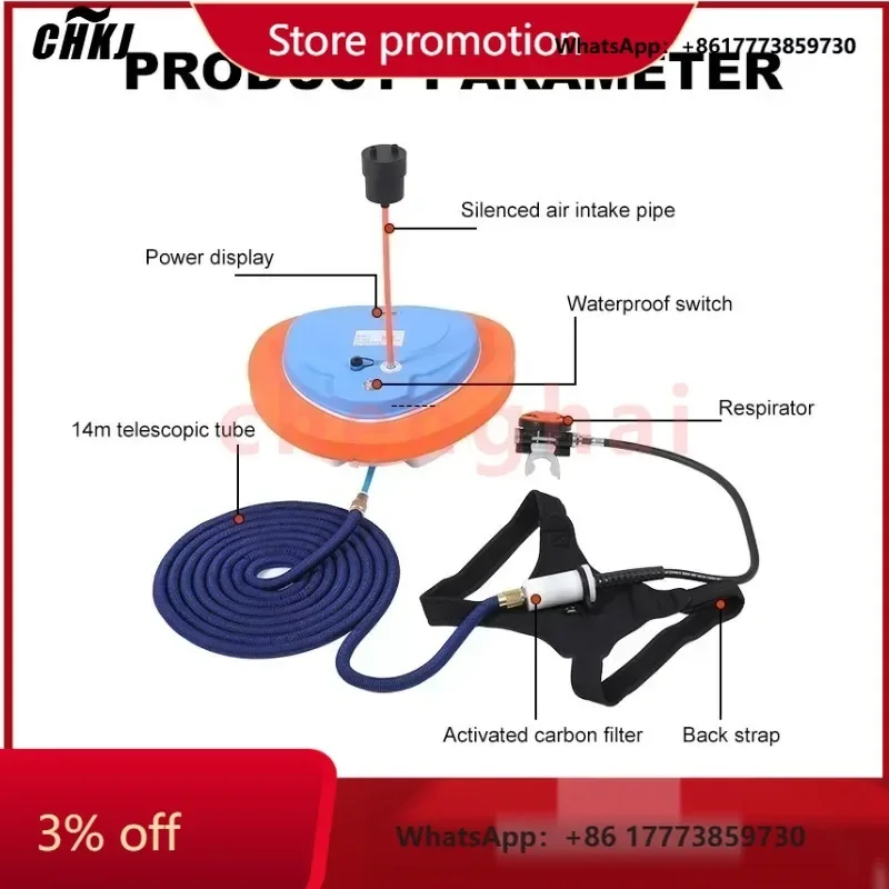 CHKJ  for Scuba Diving Snorkel Equipment Mobile    Tankless Waterproof Portable Rechargeable To 12 Meters 3-5 Hours Underwater