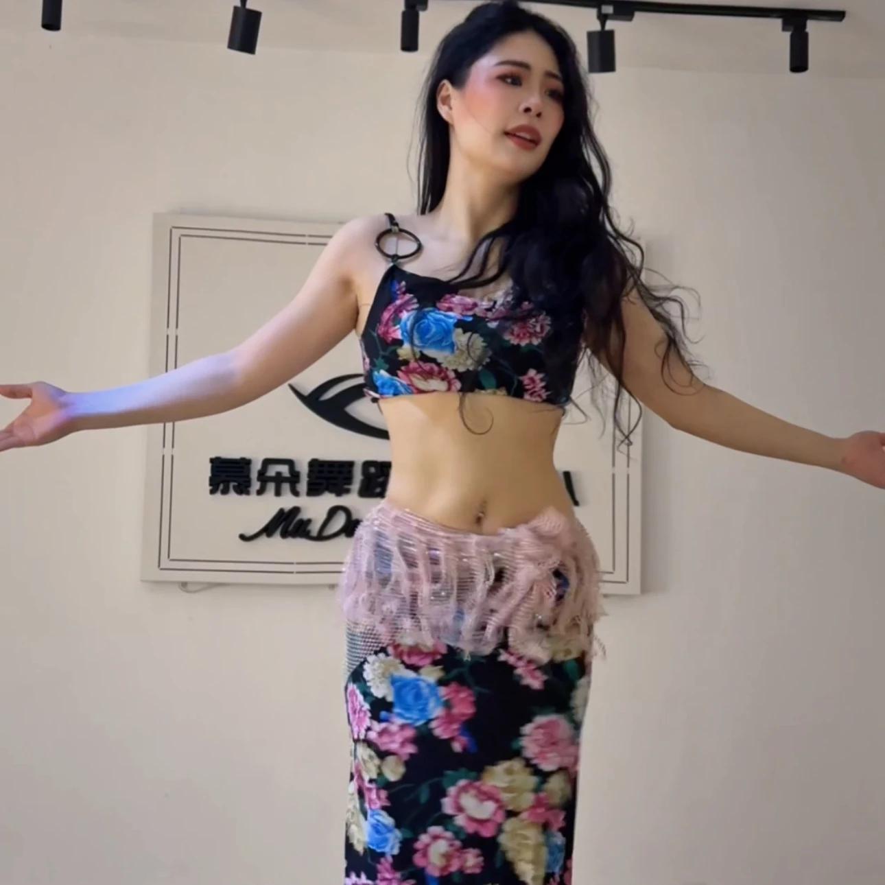 

New BellyDance Performance Costume for Women's Advanced Elegant Printed Set Girls' Oriental Dancing Team Practice Clothes