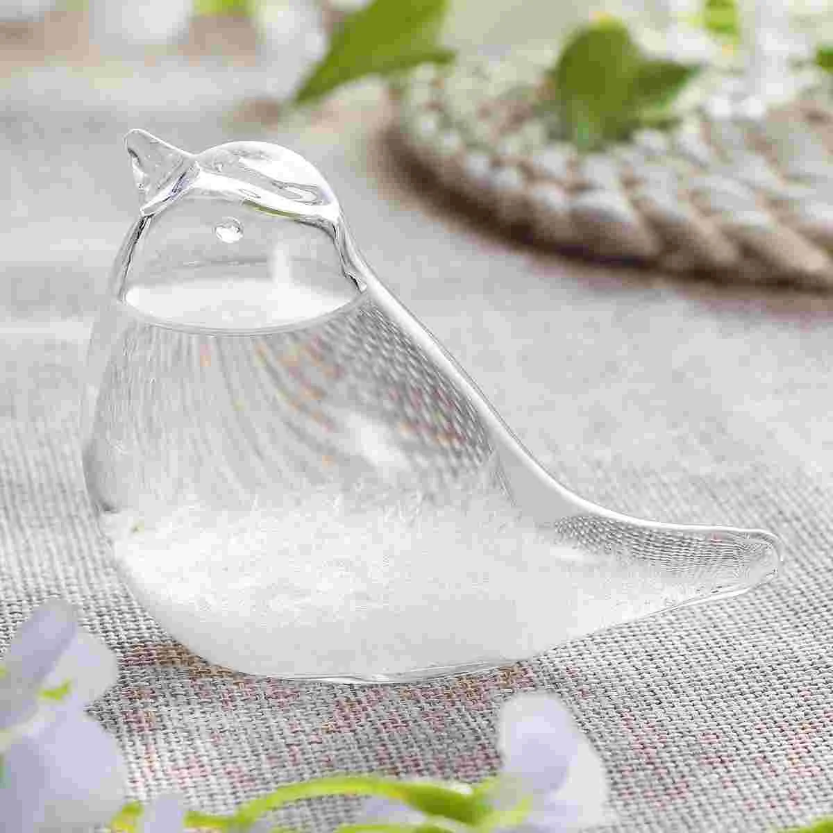 Creative Stylish Desktop Bird Shaped Storm Glass Weather Forecast Bottle Barometer Home Office Decoration Birthday Christams Gif