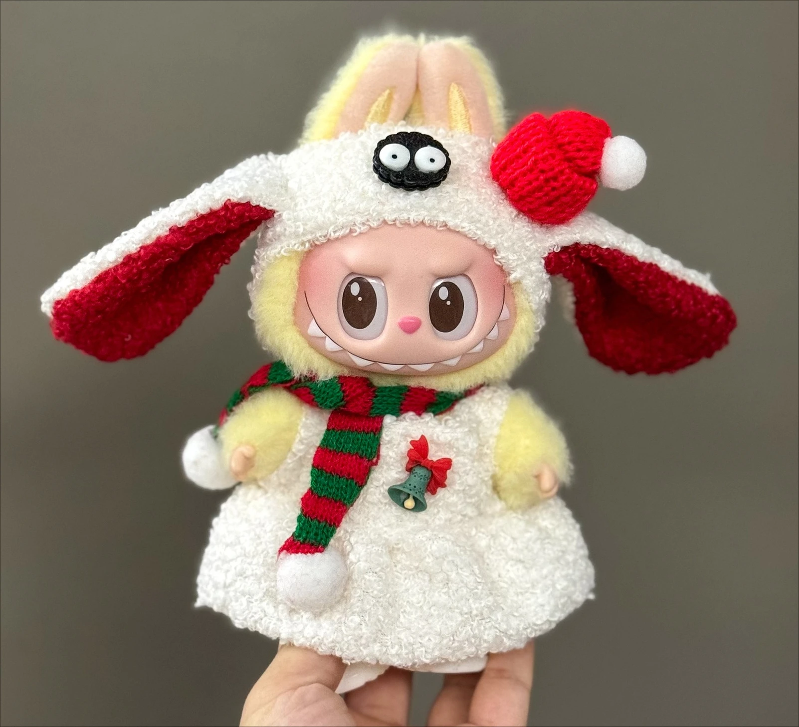 17 cm Labubu Pop Kerstkleding Set Feestelijke Kerstman Sneeuwpop Outfit Zachte Comfortabele Pop Kleding Hot