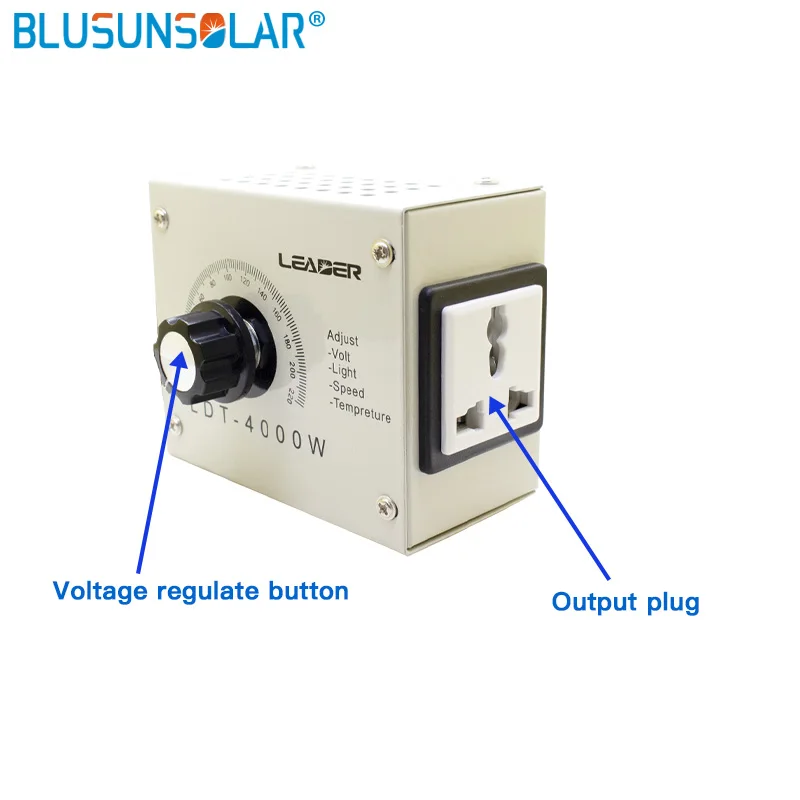 Adjustable Regulator AC 220V 4000W SCR Dimmer Controller Portable Speed Temperature Light Compact Variable Voltage Controller