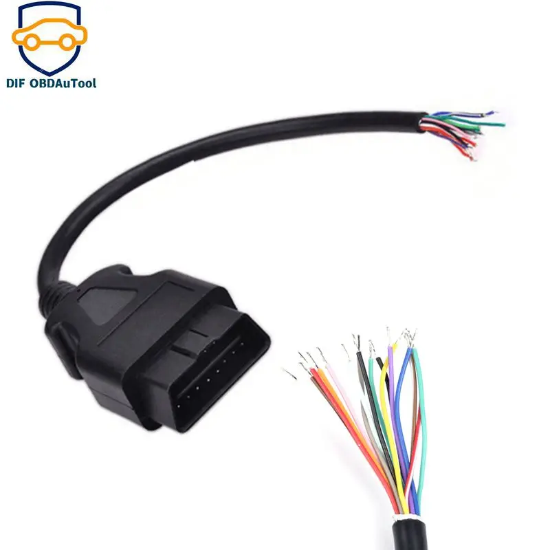 

OBD2 16Pin 30CM Male Plug Connector for ELM327 Extension Cable OBDII EOBD 16 Pin Opening Female Cable