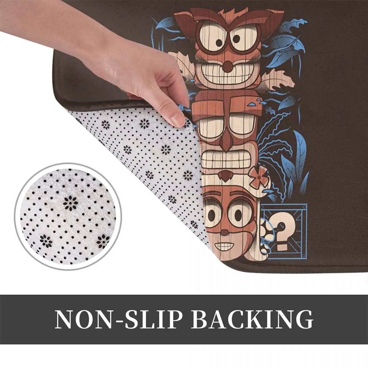 C.Totem Crash Bandicoot Game Doormat Kitchen Entrance Home Floor Mat Non-slip Carpet Rug for Bedroom Footpad Mats