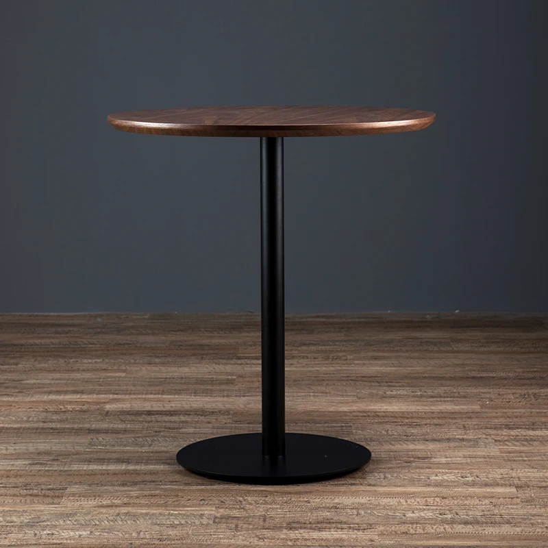 Nordic simple table walnut cafe table milk tea shop restaurant table commercial negotiation small round