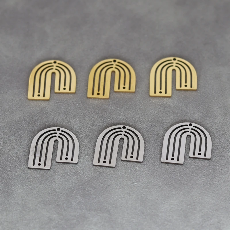 3pcs Brushed U Shaped Connectors Components DIY Craft Necklace Charms for Jewelry Making Craft Stainless Steel Pendant Supplies
