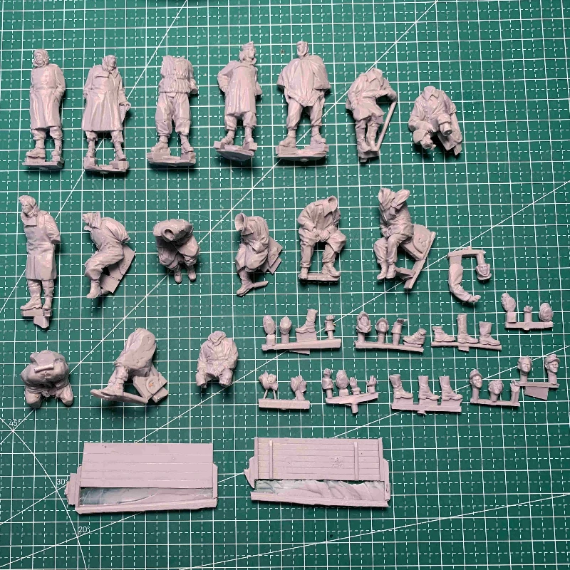 1/35 Resin Figure  Model Kit Collection Kit  toys Captured Soldiers 16 Figuren Free Shipping Diy Toys(no Truck)