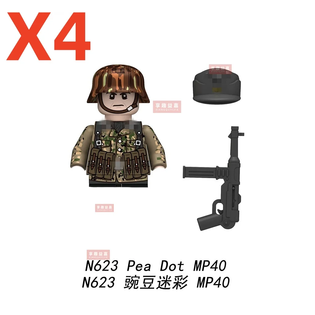 4PCS WW2 Kinder Militär Baustein Spielzeug US Deutschland Nordafrikanische Sowjetunion Amerikanischen Bürgerkrieg Soldaten Waffe Ziegel