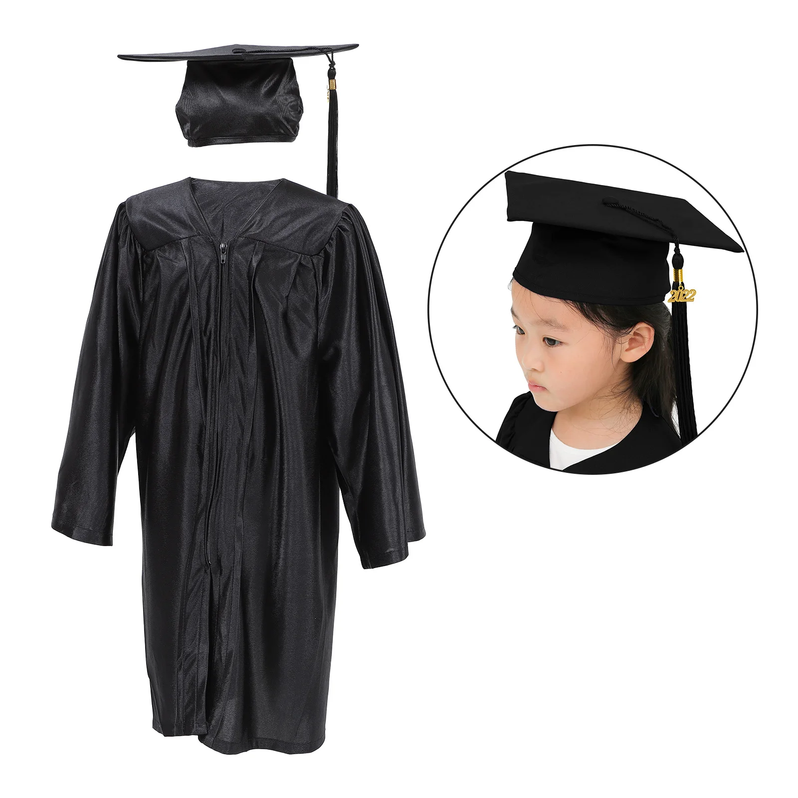 Graduation Gown Set Kids Dress Child Graduation Celebration Elegant Design for Preschool Kindergarten Students