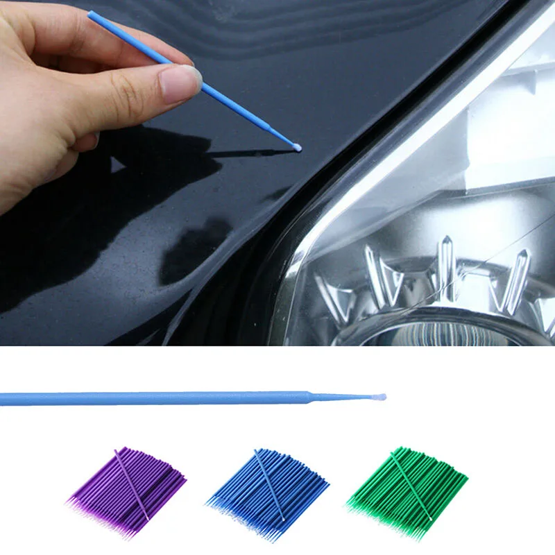 

100Pcs Paint Brushes Paint Touch-up Pen Colorful Disposable Dentistry Small Tip Applicator Stick Car Maintenance Tools