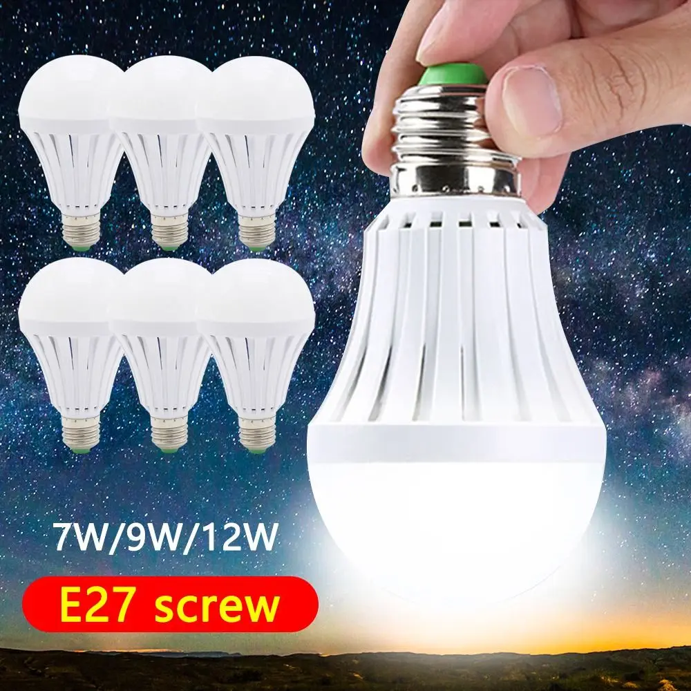 E27 Lighting Lamp USB Rechargeable LED Touch Light LED Bulbs Camping Lantern Bulb Smart Emergency Light