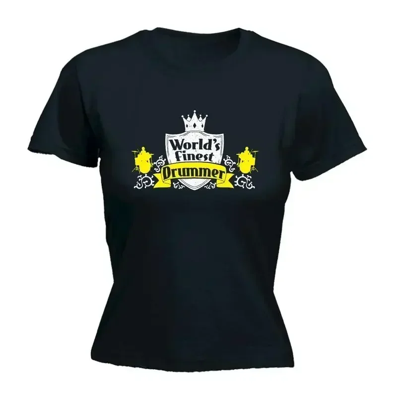 Worlds Finest Drummer Womens T Shirt Funny Novelty Gift