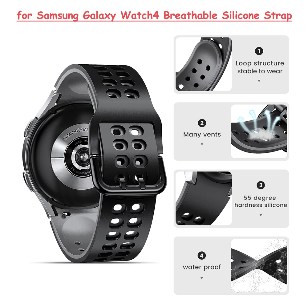 

20mm For Samsung Galaxy Watch 5 4/classic 46mm 42mm smartwatch Silicone Correa Galaxy Watch 5 4 44mm 40mm Strap