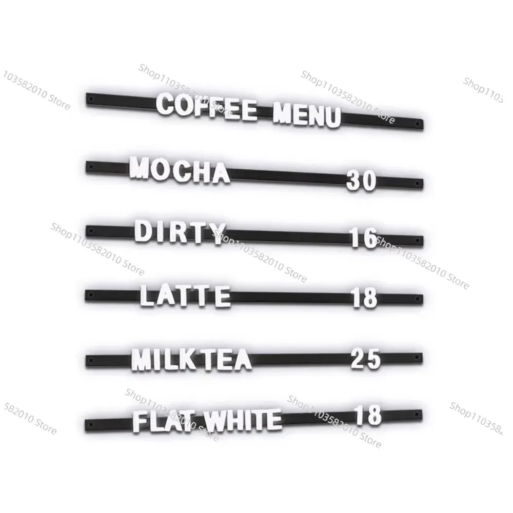 White Magnetic Fridge Sticker Menu Cafe or Cafeteria Letter Number Black Bar EVA Foam, Magnetic Suction