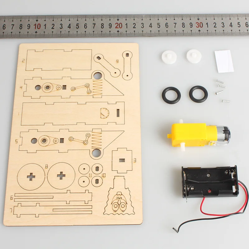 Drewniany i drewniany elektryczny pojazd wspinaczkowy Nauka dla dzieci Sprzęt eksperymentalny Zestaw DIY Dźwignia Fulcrum Dźwignia