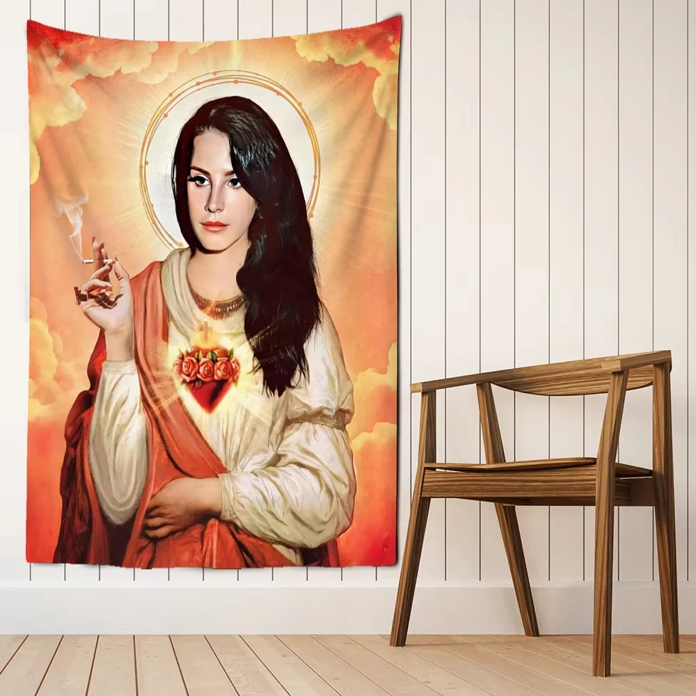 VIKAMA Religious Art Tapestry Icon Warm Orange Cloud Pattern Living Room Dining Room Background Wall Ins Bohemian Decoration