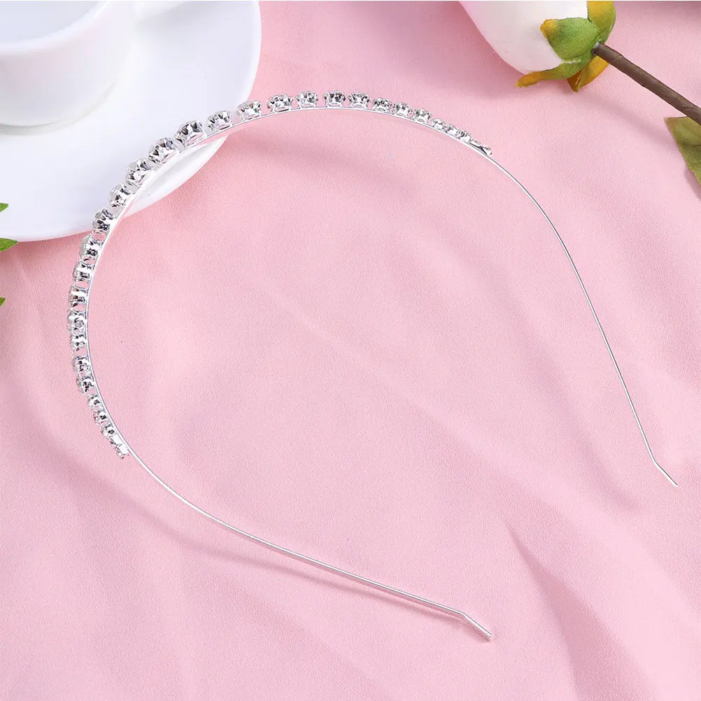 

2 Pcs Crystal Headband Rhinestone Hair Bands Headdress Hair Hoops Accessories Party Supplies Lightweight Unique Design Photo