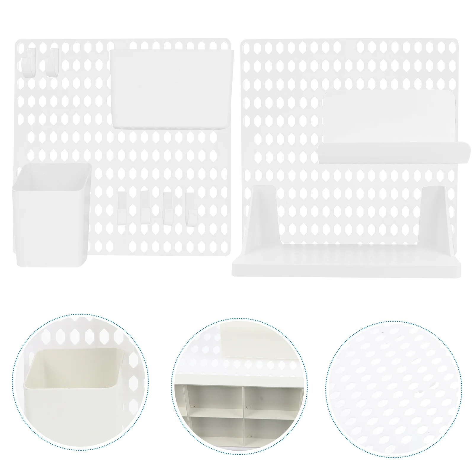 

Pegboard Combinations Kit Wall Storage Box Punch Free Design DIY Organize Home Office Space Plastic Pegboard Holder