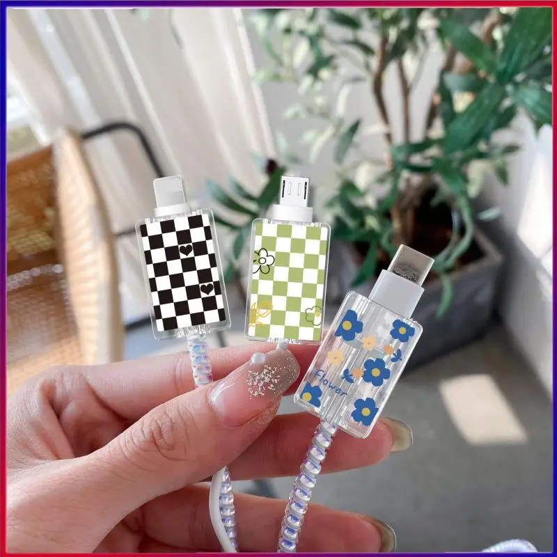 1pc Universal Mini Data Cable Protective Cover Cute Plastic Cable Protectors Anti-fracture Charger Cable Protector For Samsung