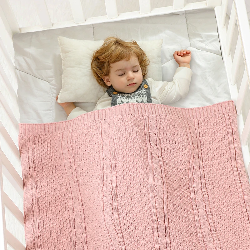 Baby Blanket Super Soft Fashion Solid Sleepsack Knit Newborn Girl Boy Bedding Quilt 90*70CM Infant Plaid Stroller Swaddling Warp