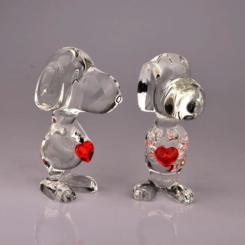 Snoopy Minimalist Cartoon Crystal Ornament Home Study Decor Craft Figurine Graduation Gift Desktop Decoration Wholesale Supply