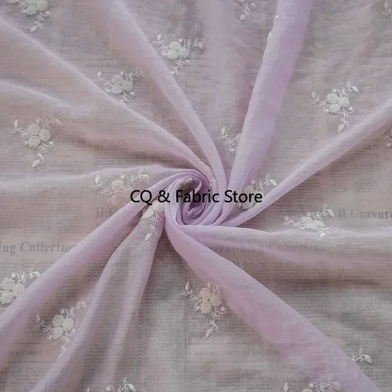 Morbido colore caramella solido ricamo tridimensionale fiore tulle tessuto primavera ed estate accessori di abbigliamento abito cheongsam