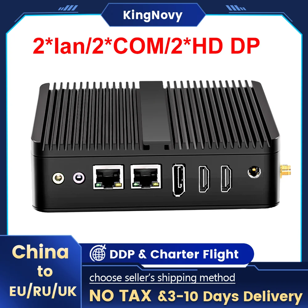 

Cheap and TOP Fanless Mini PC Intel Celeron J6412 Quad Core J4125 Industrial Computer Dual LAN 2xRS232 4K HD Windows 10 WiFi