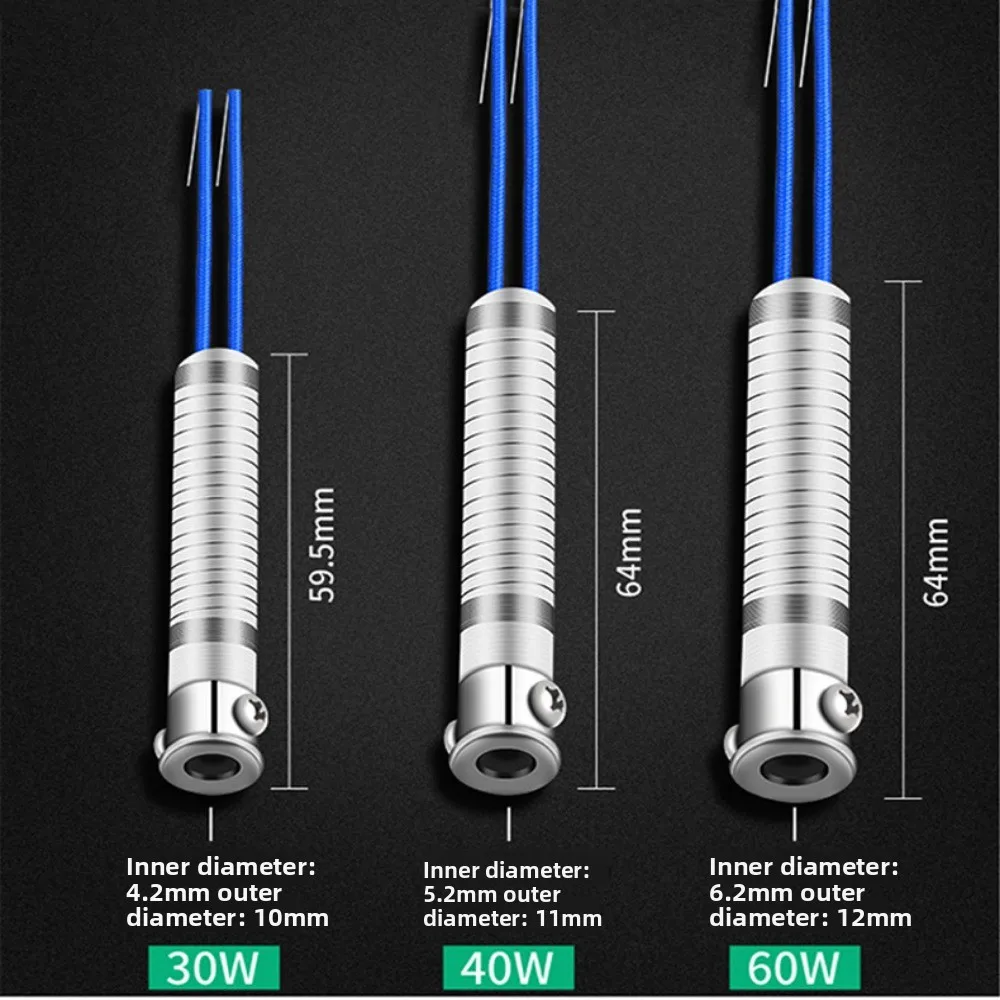 1/2/5pcs 220V 30W40W60W Electric Soldering Iron Core High Temperature Resistance 3 Sizes External Heating Element Replacement
