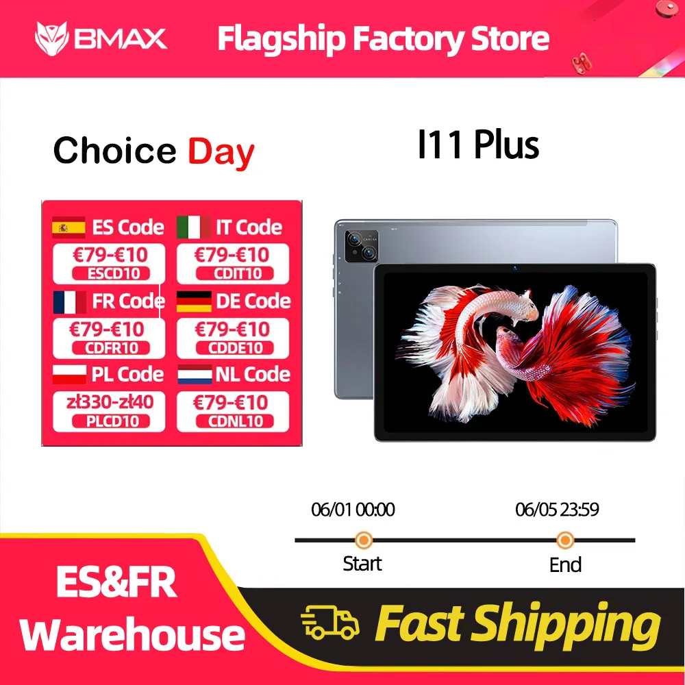 Bmax Maxpad I11Plus 10,4 Zoll 16 GB (8 GB RAM + 8 GB Erweiterung) 256 GB Rom Octa Core T606 Soc