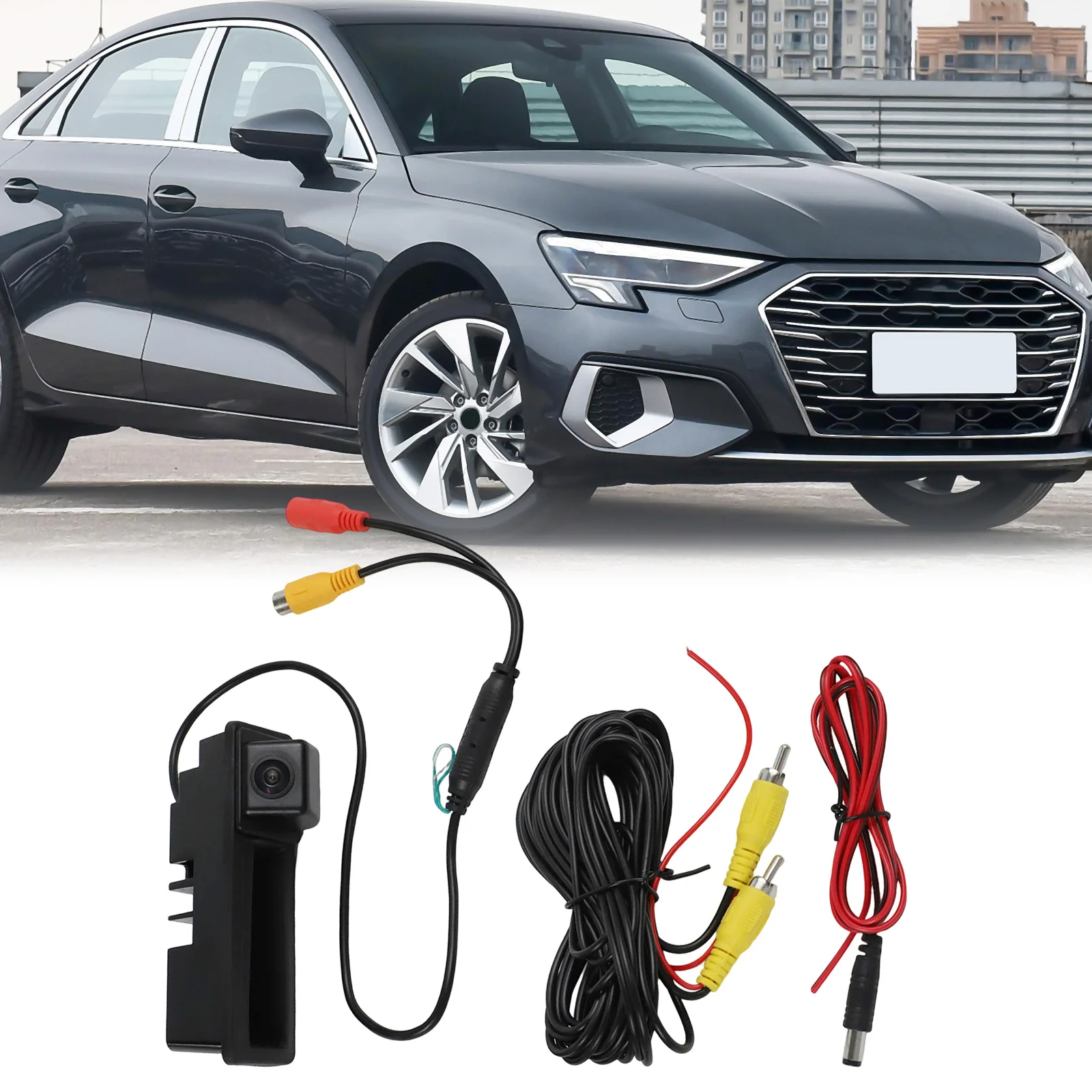 

Rear View Camera For For A3 S3 RS3 For AHD 720P Rear Boot Handle Distance Guide Lines Waterproof Design Car Accessories