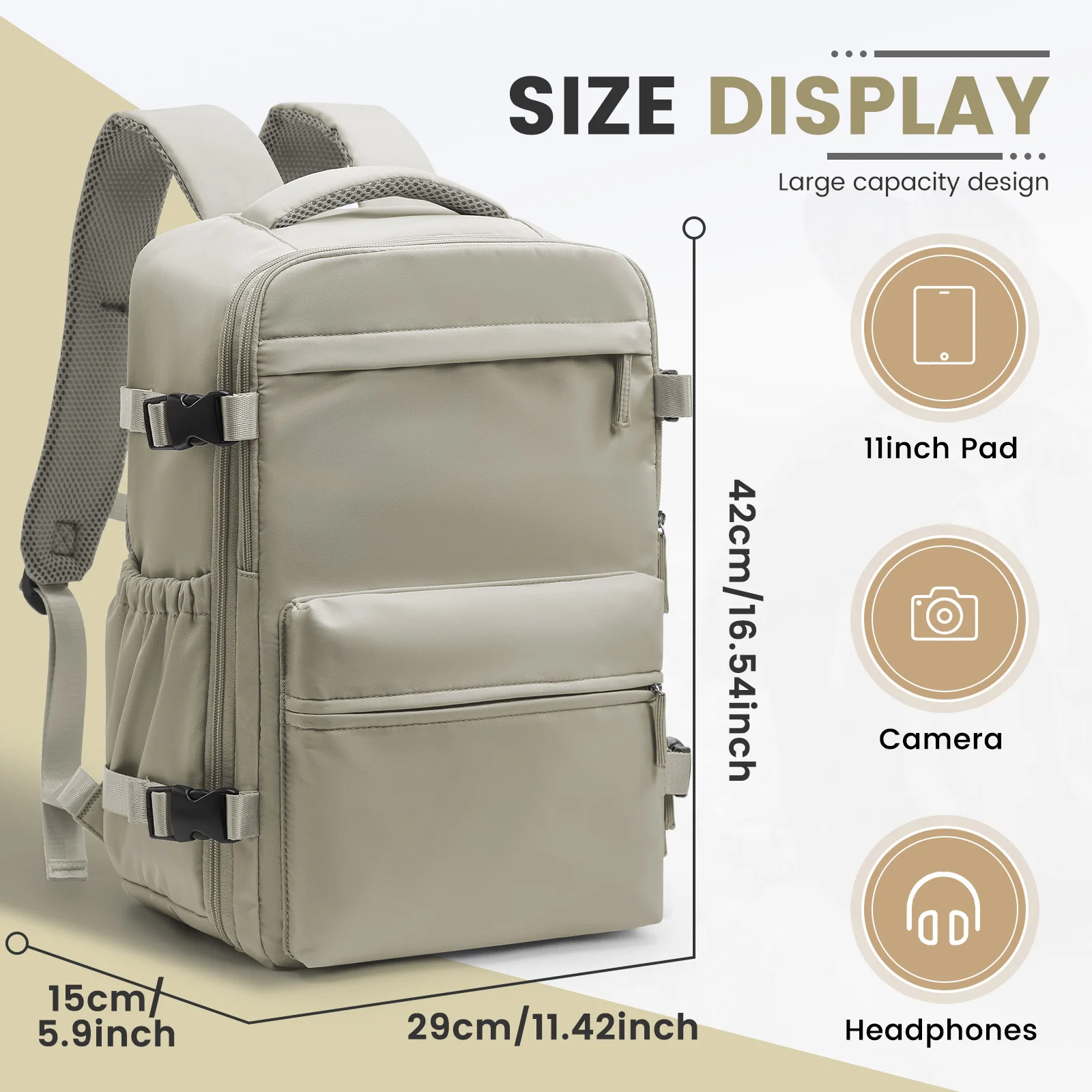 Ryanair 40x30x20 Cabine Tas Heren Air Vacuum Compressie Rugzak Handbagage Laptop Rugzak, 42x29x15 Vacuüm Kleding Opbergtas