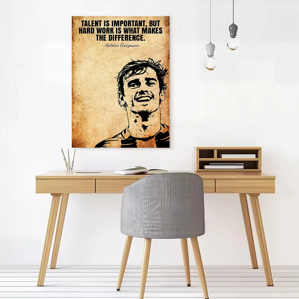 Antoine Griezmann Motivational Quote Printed Canvas Poster Custom Pictures Wall Art Canvas Painting for Decoration Living Room