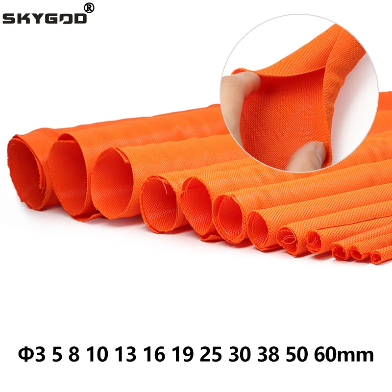 

1~10m Self-Closed PET Expandable Braided Sleeve Orange Insulated Wrap Self Closing Sleeved Cable Protection Line Organizer
