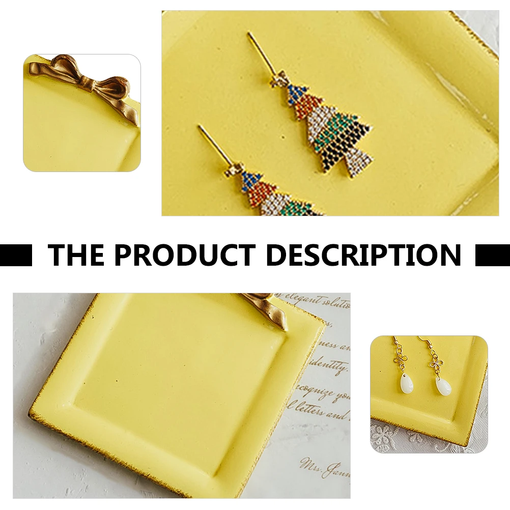 

Chic Jewelry Display Tray Resin Earring Storage Holder Desktop Decorative Ornament Photography Prop Retail Gift Tray For