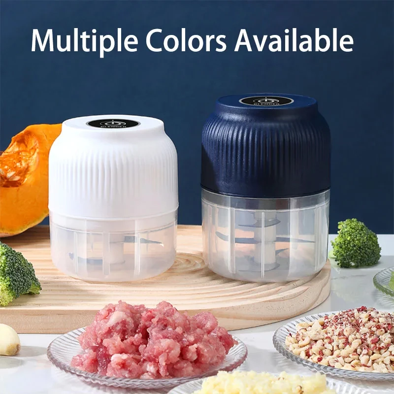 Mini Electric Vegetable Chopper- Rechargeable USB Garlic Crusher & Food Processor, Portable Food Chopper for Garlic, Onions