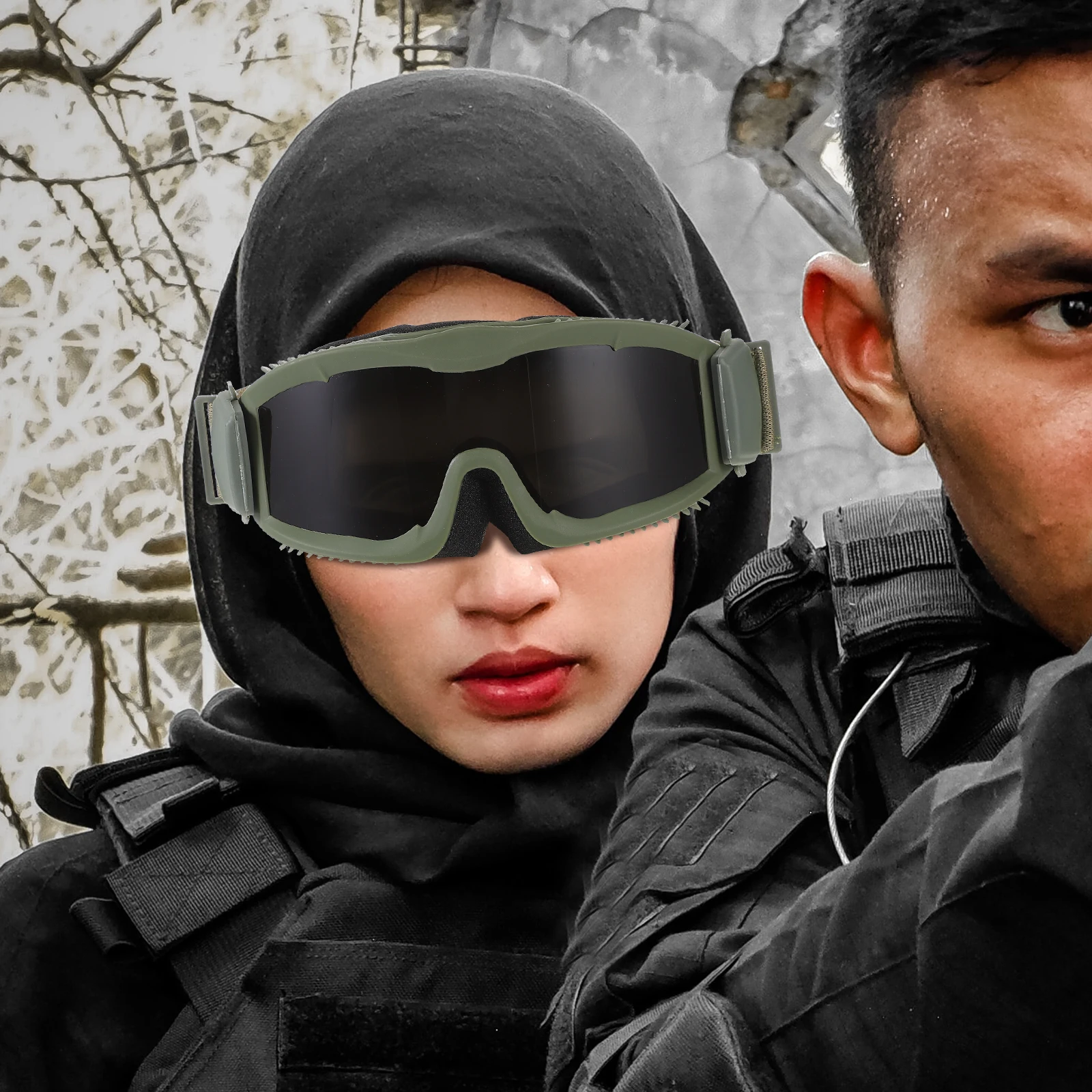 

Goggles S 3 Lenses RK6 Hunting Equipment Army Green Outdoor Shooting Fashionable Hunting Goggles Ski Equipment