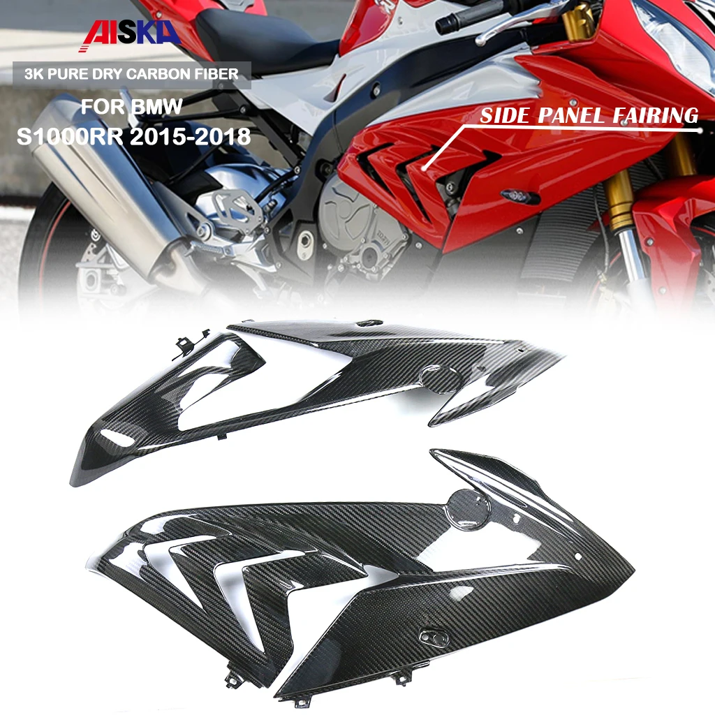 Motorcycle Accessories Side Panel Fairing Air Deflector Spoilers 3K Pure Dry Carbon Fiber For BMW S1000RR 2015 2016 2017 2018