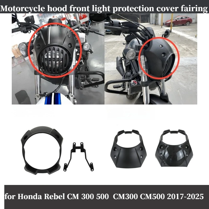 

Motorcycle headlight cover protection cover fairing for Honda Rebel CM 300 500 CM300 CM500 2017-2025