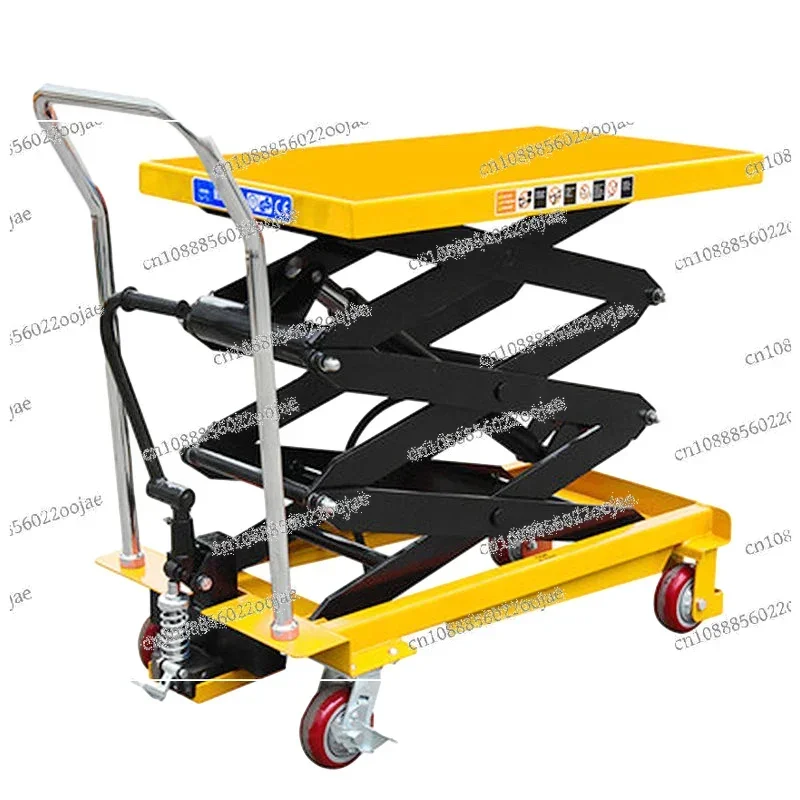 Small Mini Movable Lift Scissor Platform 2m 500kg 1000kg Hydraulic Lift Hand Manual Lift Table